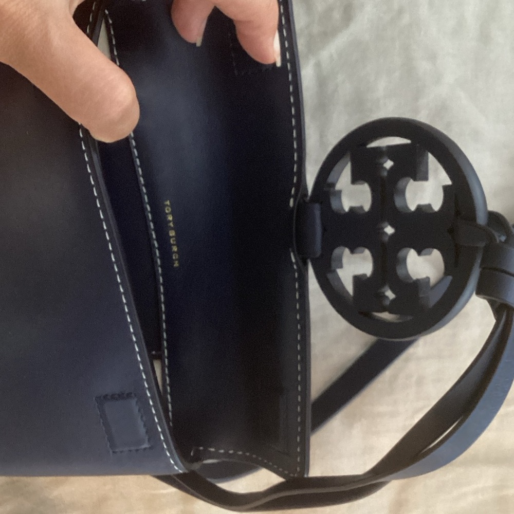 Tory Burch Dark Blue Bell Bag - Picture 4 of 6